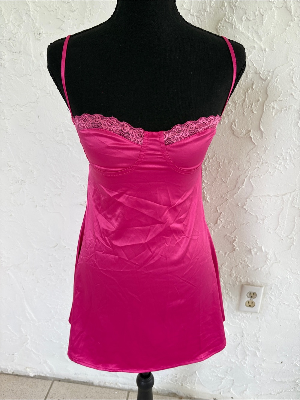 Europa The Label Fuchsia Satin Slip Dress